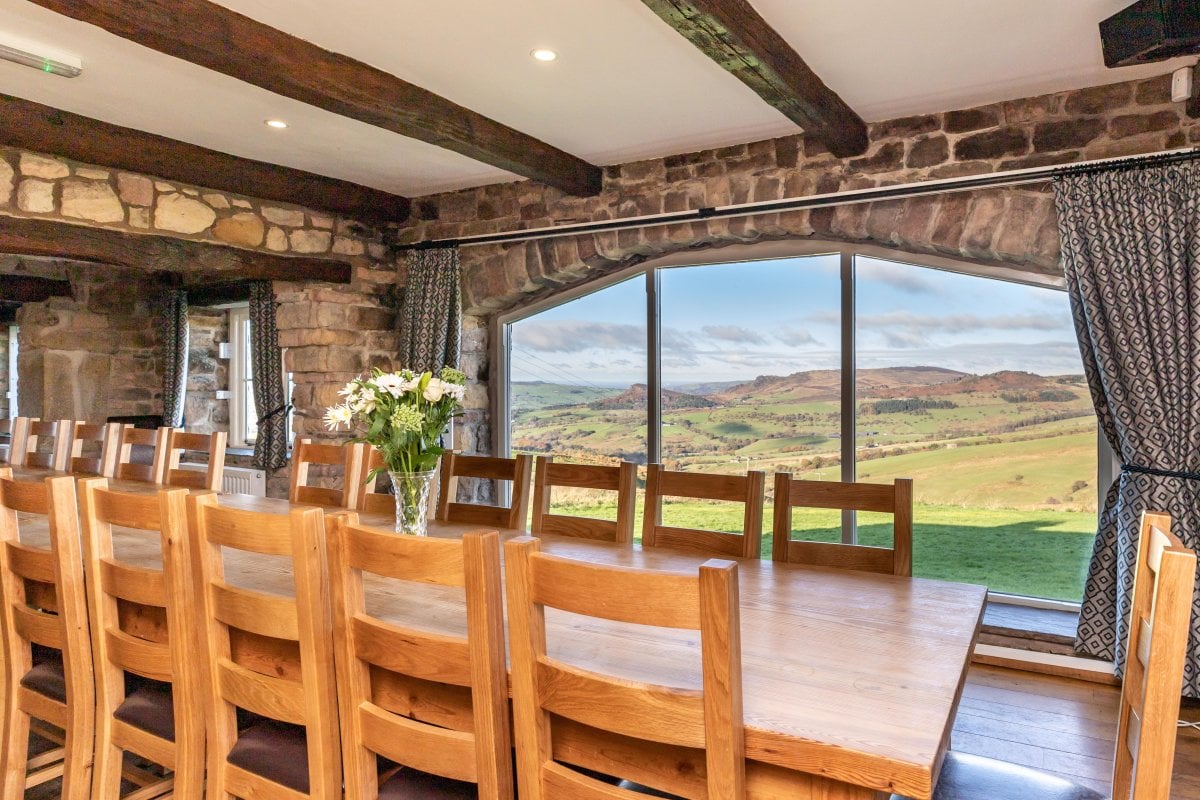 Dining table seats 34 with amazing panoramic views